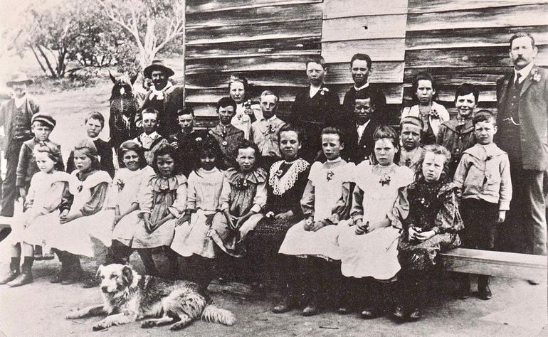 Teacher John McDonald at Loobs Hole Provisional School c.1909