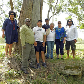 Council members at the scarred tree [photo Phil Robson]