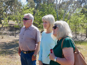 Boreham family members - Eric, Angela and Ros - at the 'Nine Elms' site