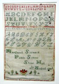 Margaret Shumack's sampler, 1887